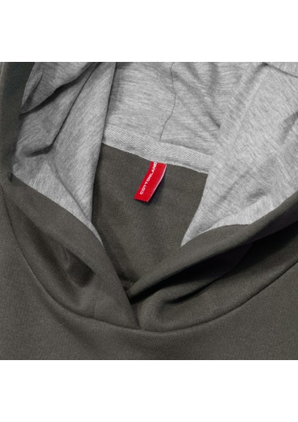 Erkek Academy Normal Kesim Kapüşonlu Cepli Üç Iplik Şardonsuz Baskılı Pamuk Sweatshirt fırsatları