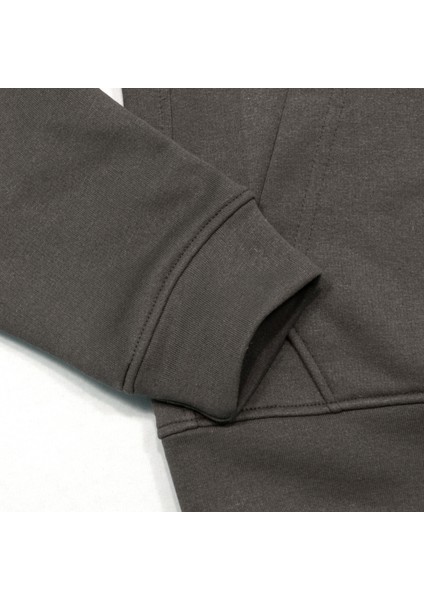 Erkek Academy Normal Kesim Kapüşonlu Cepli Üç Iplik Şardonsuz Baskılı Pamuk Sweatshirt