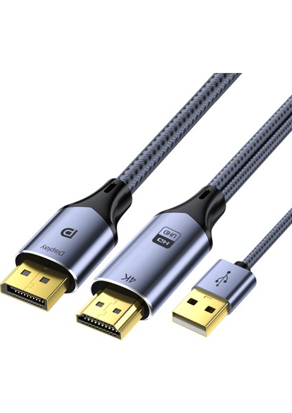 HDMI To Displayport Dp 4K 60Hz USB Görüntü Aktarma Kablosu 2 Metre modelleri