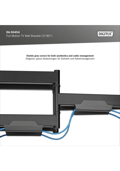 Tam Hareketli Tv Duvar Tutucusu 37-80", 60 kg Taşıma Kapasitesi