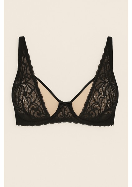 Kadın Dantelli Balenli Kapsız Sütyen
