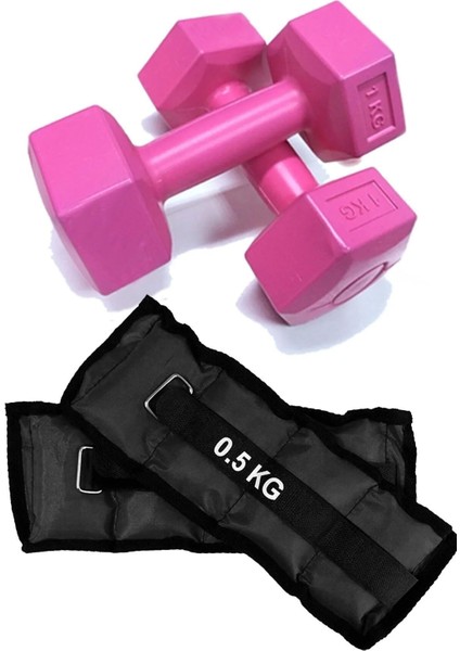 El ve Ayak Bilek Ağırlığı 2x1 kg Kum Torbası ve 2x0.5kg Dambıl Dumbell Seti Ağırlık Setleri