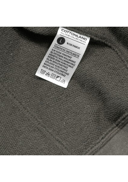 Erkek Academy Normal Kesim Kapüşonlu Cepli Üç Iplik Şardonsuz Baskılı Pamuk Sweatshirt