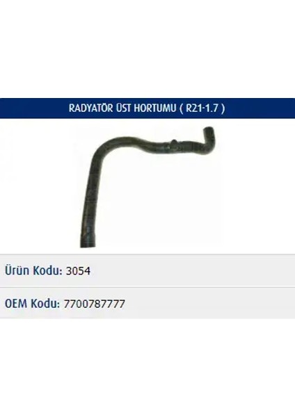 M3054 Radyator Hortumu Ust 7700787777