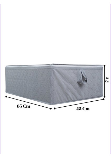 3'lü Set Çekyat & Baza Tipi Yastık Yorgan Saklama Hurcu-Baza Altı Düzenleyici Hurcu 65X45X22 cm modelleri
