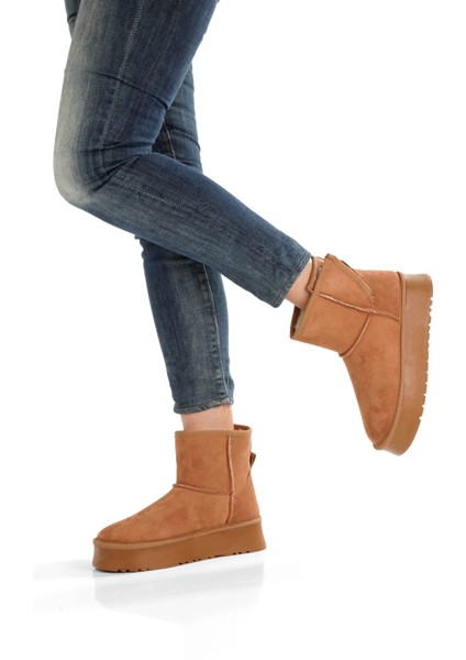 Sıcak Tutan Soğuğa Dayanıklı Kalın Tabanlı Yuvarlak Burunlu Kürklü Orta Kadın Bot Poli Taban fiyatları