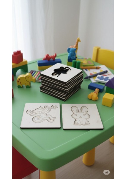 Montessori Ahşap Hayvan Şablon Seti 15 Adet - Okul Öncesi Zeka Geliştirici Aktivite fırsatları