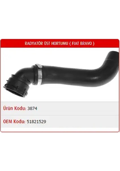 M3874 Radyator Hortumu Ust 51821529