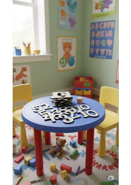 Ahşap Rakam Şablon Seti 0-10 | Montessori Eğitim Materyali | Okul Öncesi Rakam Çizim Kalıbı fiyatları