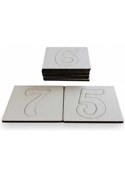 Ahşap Rakam Şablon Seti 0-10 | Montessori Eğitim Materyali | Okul Öncesi Rakam Çizim Kalıbı indirimleri