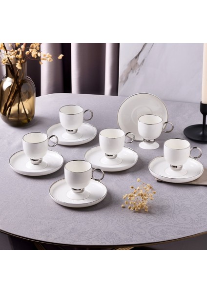 Margaux Platin 6 Kişilik Kahve Fincan Takımı