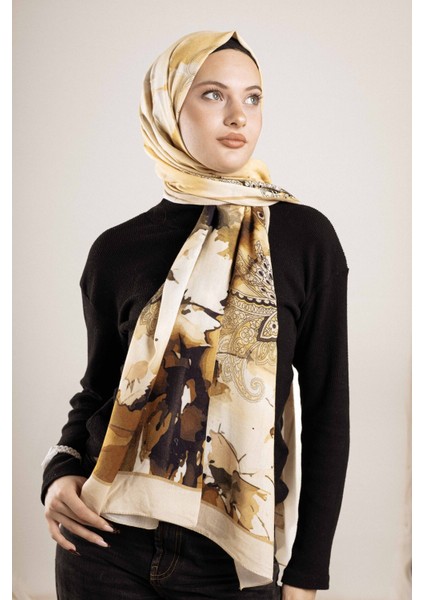 Desenli Pamuk İpek Şal Desen-1 modelleri