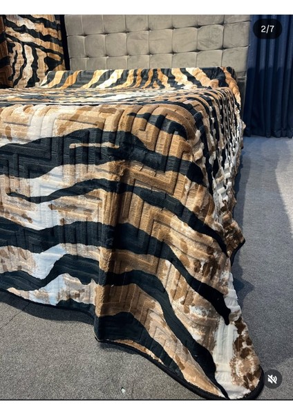 Aksu Safari Çift Kişilik Ultra Yumuşak Embos Vizon Battaniye Leopar Desen modelleri