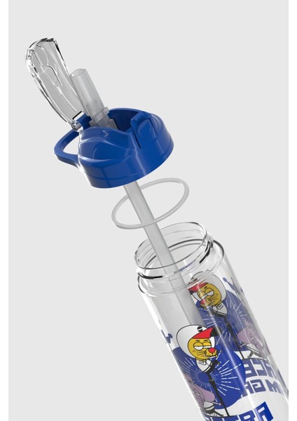 Falcon Kral Şakir Desenli 630 ml Pipetli Tritan Çocuk Matara 222031 Mavi modelleri