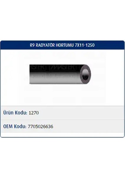 M1270 Yedek Su Deposu Hortumu 7705026636