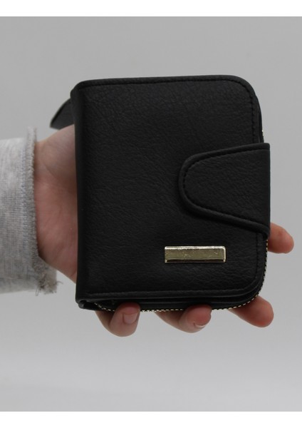 Elcikli Bozuk Para Gözlü Bol Kartlıklı Siyah Mini Kadın Cüzdanı modelleri