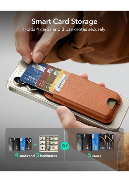 Halolock Wallet Boost Magsafe 5 Kart Tutuşlu Rfıd Blocking Korumalı Deri Kartlık