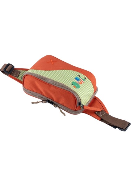 Turuncu Kurbağa Desenli Kanvas Unisex Göğüs ve Bel Çantası modelleri