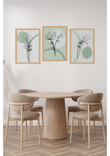 🎨 Minimal Doğanın Zarafeti – Çizgisel Bitki Temalı 3’lü Tablo Seti (Yeşil Tonlar) CRVS1031 13 x 17 fiyatları