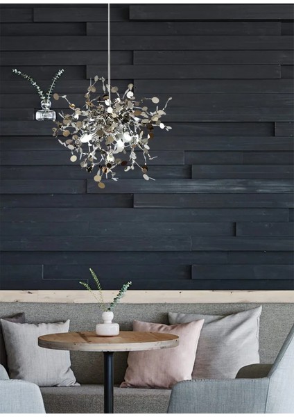 Modern Tekli Pullu Gümüş Renkli Sarkıt Avize fiyatları