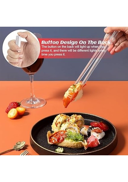 Işıltılı Yemek Çubukları, 2 Çift LED Yemek Çubuğu, 9 Renk Modlu Işın Kılıcı Chopstick, Bpa Içermez ve Gıda Maddelerine Uygundur, Lightsaber Chopsticks, Mutfak, Akşam Yemeği Partisi, Sushi Çatal fırsatları