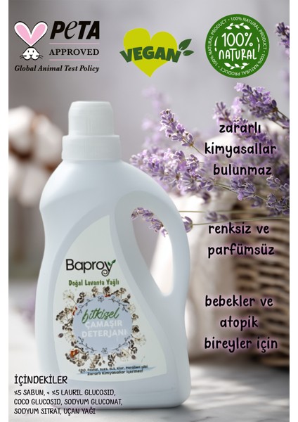 Bitkisel Çamaşır Deterjanı 2×1 L – Doğal Lavanta Kokulu, Beyaz Ve Renkli Çamaşırlar İçin, Fosfat Ve Paraben İçermeyen, 50 Yıkamalık fiyatları