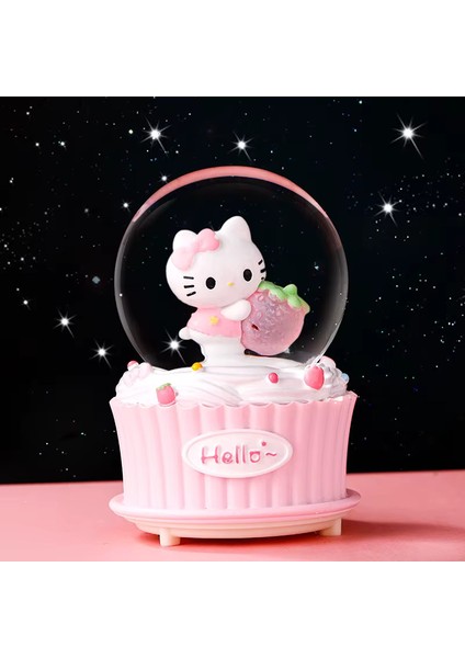 Çilekli Hello Kıtty Işıklı Müzikli Orta Boy Kar Küresi fiyatları