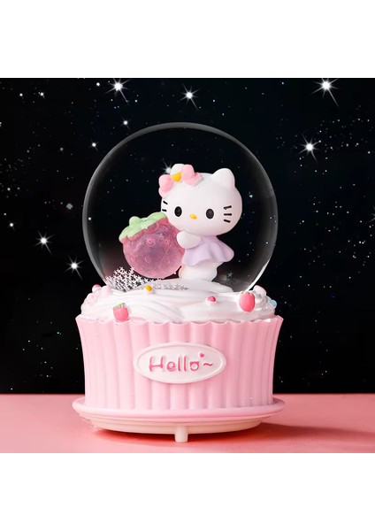 Çilekli Hello Kıtty Işıklı Müzikli Orta Boy Kar Küresi modelleri