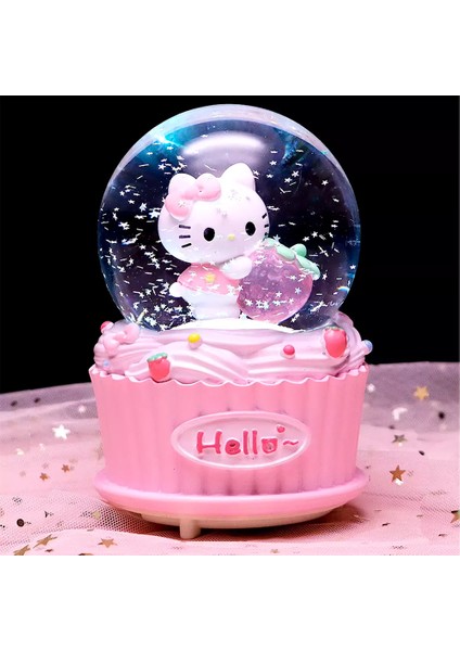 Çilekli Hello Kıtty Işıklı Müzikli Orta Boy Kar Küresi fırsatları
