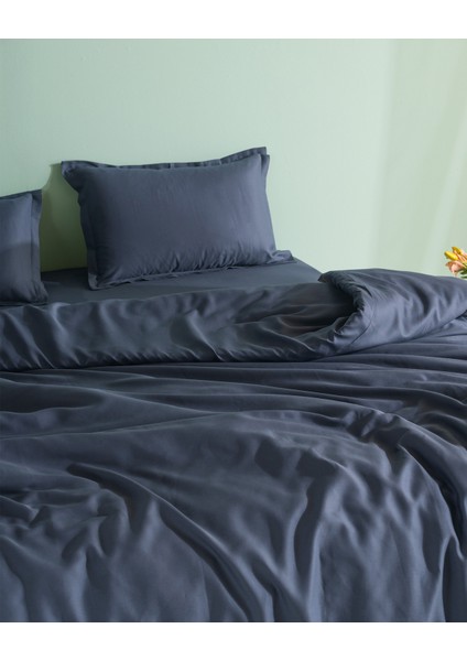 Madame Coco Crep King Size %100 Pamuk Düz Nevresim Takımı - Indigo fiyatları