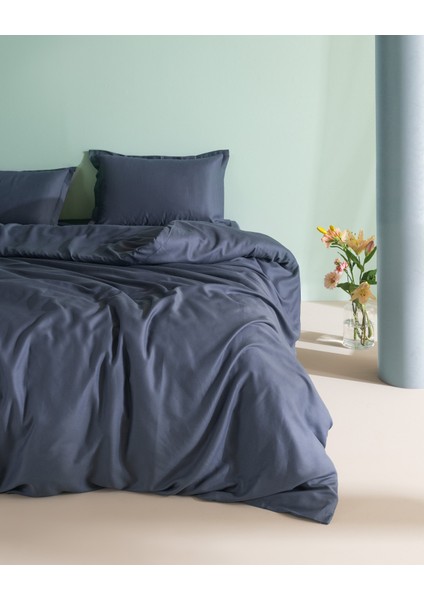 Madame Coco Crep King Size %100 Pamuk Düz Nevresim Takımı - Indigo modelleri