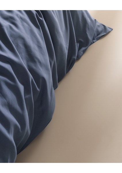 Madame Coco Crep King Size %100 Pamuk Düz Nevresim Takımı - Indigo fırsatları