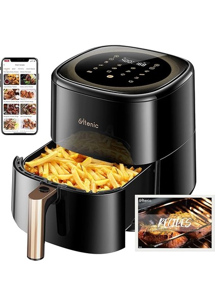 K10 Airfryer, Fritöz, 5 Litre Xl, 1500 W, Siyah