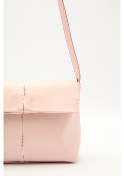 Kapaklı Deri Çanta Pembe