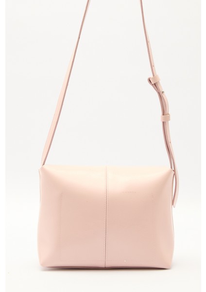 Kapaklı Deri Çanta Pembe
