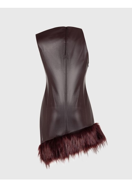 Fita Hakiki Deri Bordo Kadın Elbise fırsatları