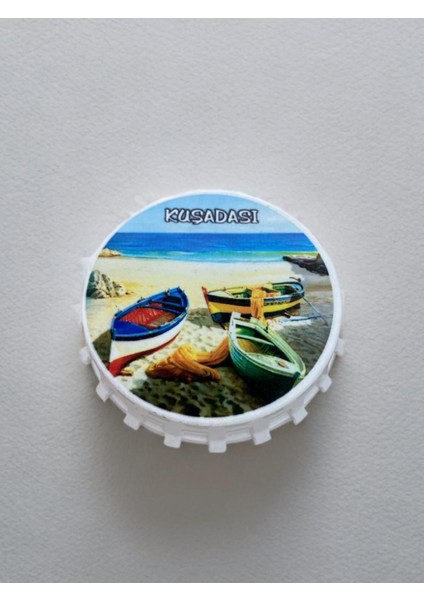 Kuşadası Temalı Kapak Şeklinde Açacak Magnet Şişe Açacağı Gümüş