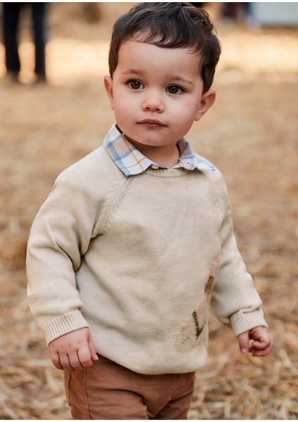 1-4 Yaş Arası Hayvanlı Kazak - Bej