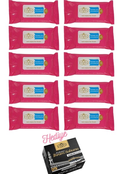 Kokusuz Islak Mendil 10 Adet Ihram Sabunu Hediyeli