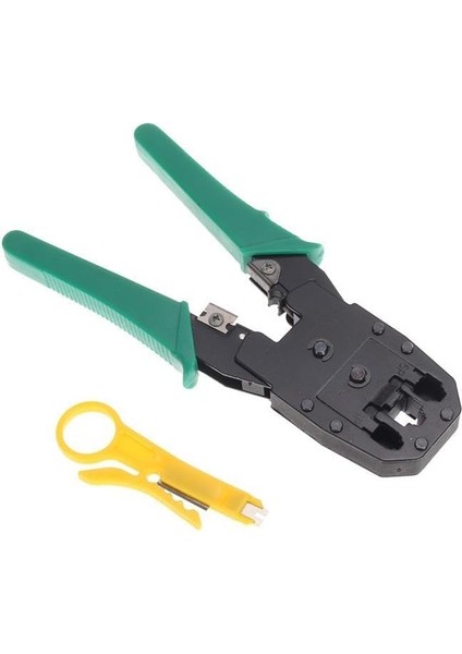 RJ12 RJ45 Sıkıcı Sıkma Network Pensesi Kablo Soyucu Set Cat5 Internet Ucu Çakma