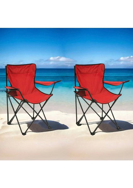 Living 2'li Piknik ve Kamp Sandalyesi - Kırmızı