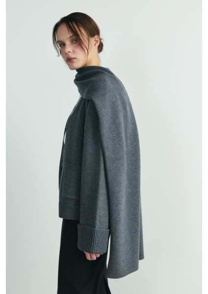 Gri Ura Triko Düğmeli Hırka modelleri