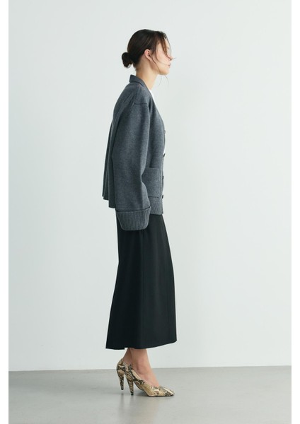 Gri Ura Triko Düğmeli Hırka