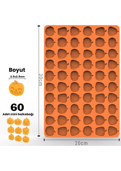 Halloween Cadılar Bayramı Mini Balkabakları Pumpkin Silikon Kalıp