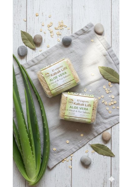 Doğal Kabak Lifli El Yapımı Aloe Vera Sabunu 115 gr indirimleri