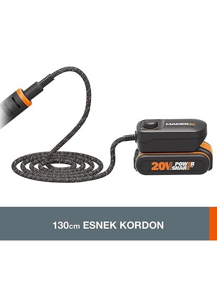 WA7160 Makerx 20VOLT Hub Devir Ayarlı Adaptör (Akü Dahil Değildir) fiyatları