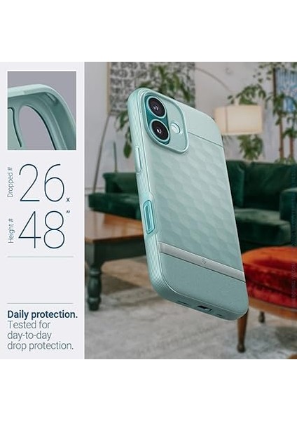 Caseology iPhone 16 Magsafe Kılıf Parallax Mag Hava Kanalı Teknolojisi™ Askeri Sınıf Koruma Sage Green 3 Boyutlu Tasarım Kapak - ACS08233 fırsatları