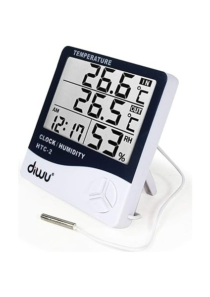 Htc-2 Problu Termometre Nem Ölçer Saat Takvim modelleri