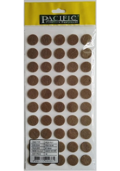 Altı Yapışkanlı Zemin Koruyucu Ses Kesici Keçe 18 mm Kahve