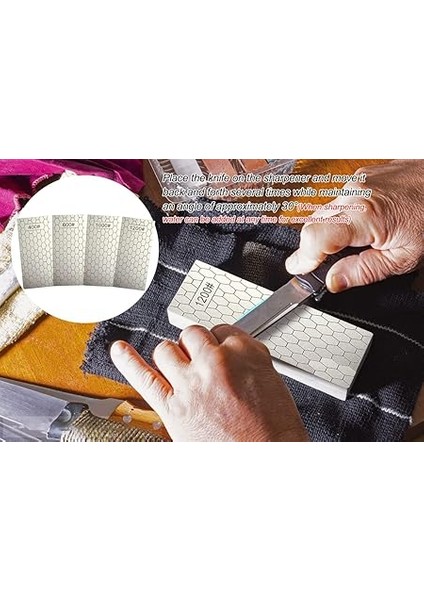 4 Adet 400/600/1000/1200 Elmas Bileme Taşı, Mutfak Aletleri ve Dış Mekan Için, Gümüş modelleri